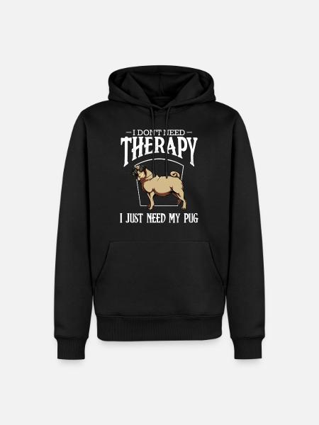Mops - Männer Premium Bio Hoodie - Schwarz