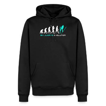 Saut à ski Evolution - Sweat à capuche Premium bio Homme - noir - Devant - Nico (187cm)