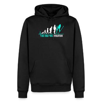 Saut à ski Evolution Naissance - Sweat à capuche Premium bio Homme - noir - Devant - Nico (187cm)