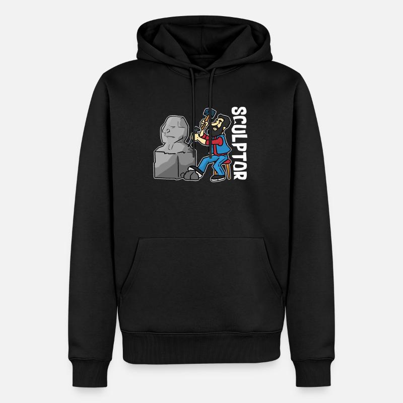 Skulptur Bildhauer - Männer Premium Bio Hoodie - Schwarz