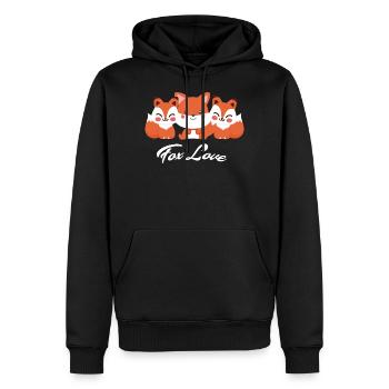 Fuchs - Männer Premium Bio Hoodie - Schwarz - Vorne - Nico (187cm)