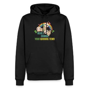 T-shirt paresseux - Sweat à capuche Premium bio Homme - noir - Devant - Nico (187cm)