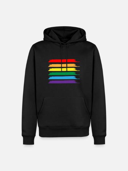 Cadeau Gay Pride - Sweat à capuche Premium bio Homme - noir