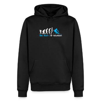 Evolution du ski alpin - Sweat à capuche Premium bio Homme - noir - Devant - Nico (187cm)