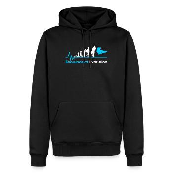 Snowboard Evolution Geburt - Männer Premium Bio Hoodie - Schwarz - Vorne - Nico (187cm)
