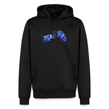 Bull vs. Bear Exchange - Men’s Premium Organic Hoodie - black - Front - Nico (187cm)