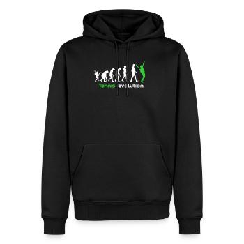 Tennis Evolution - Männer Premium Bio Hoodie - Schwarz - Vorne - Nico (187cm)