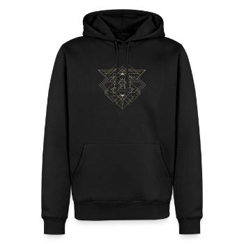 Tour d'échecs Art Déco - Sweat à capuche Premium bio Homme - noir - Devant - Nico (187cm)
