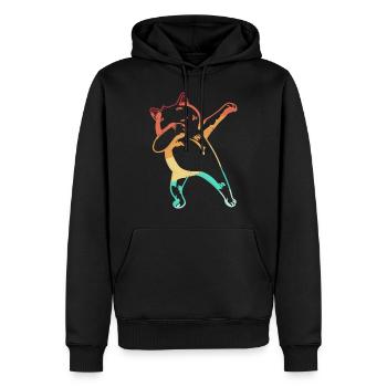 Dabbing Cat Dance Dab Vintage Retro - Men’s Premium Organic Hoodie - black - Front - Nico (187cm)