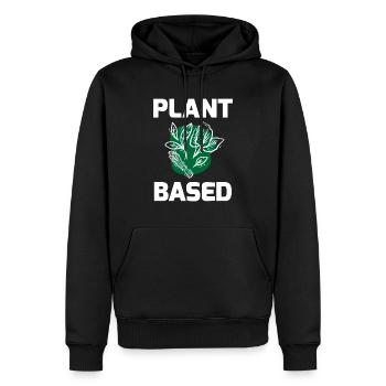 Plant Based Veggi Shirt - Männer Premium Bio Hoodie - Schwarz - Vorne - Nico (187cm)