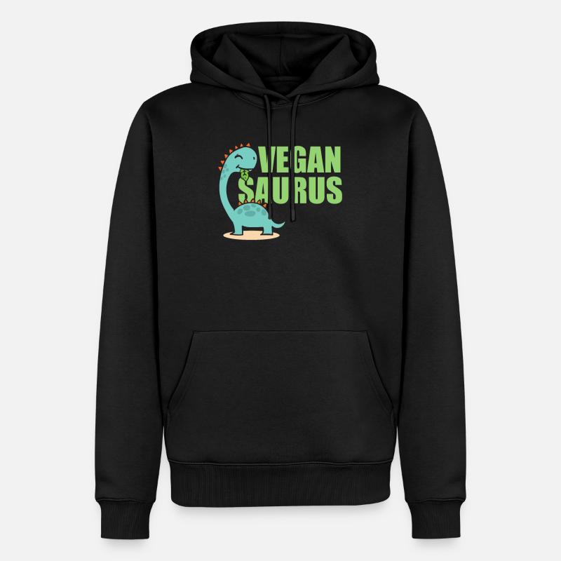 Vegan Saurus - Männer Premium Bio Hoodie - Schwarz