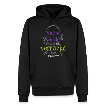 Krankenschwester Nachtschicht Krankenpfleger - Männer Premium Bio Hoodie - Schwarz - Vorne - Nico (187cm)