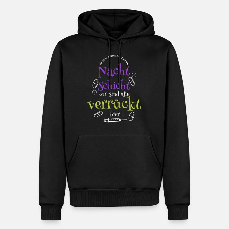 Krankenschwester Nachtschicht Krankenpfleger - Sweat à capuche Premium bio Homme - noir
