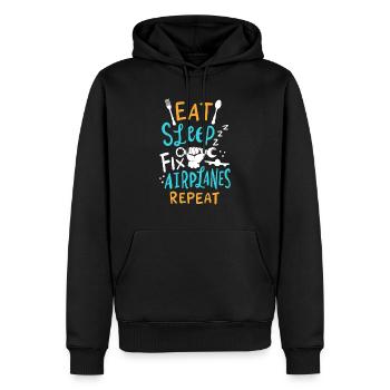Mécanicien aéronautique mécanicien aéronautique - Sweat à capuche Premium bio Homme - noir - Devant - Nico (187cm)