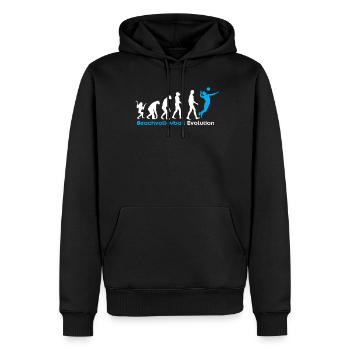 Evolution du beach volley - Sweat à capuche Premium bio Homme - noir - Devant - Nico (187cm)