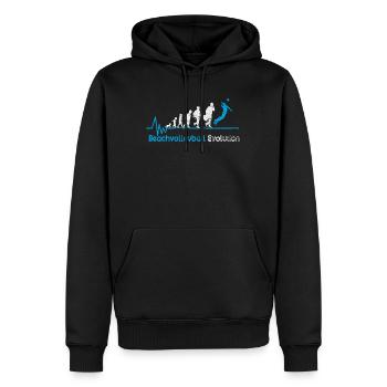 Cadeau d'impulsion de naissance de volleyball de plage - Sweat à capuche Premium bio Homme - noir - Devant - Nico (187cm)