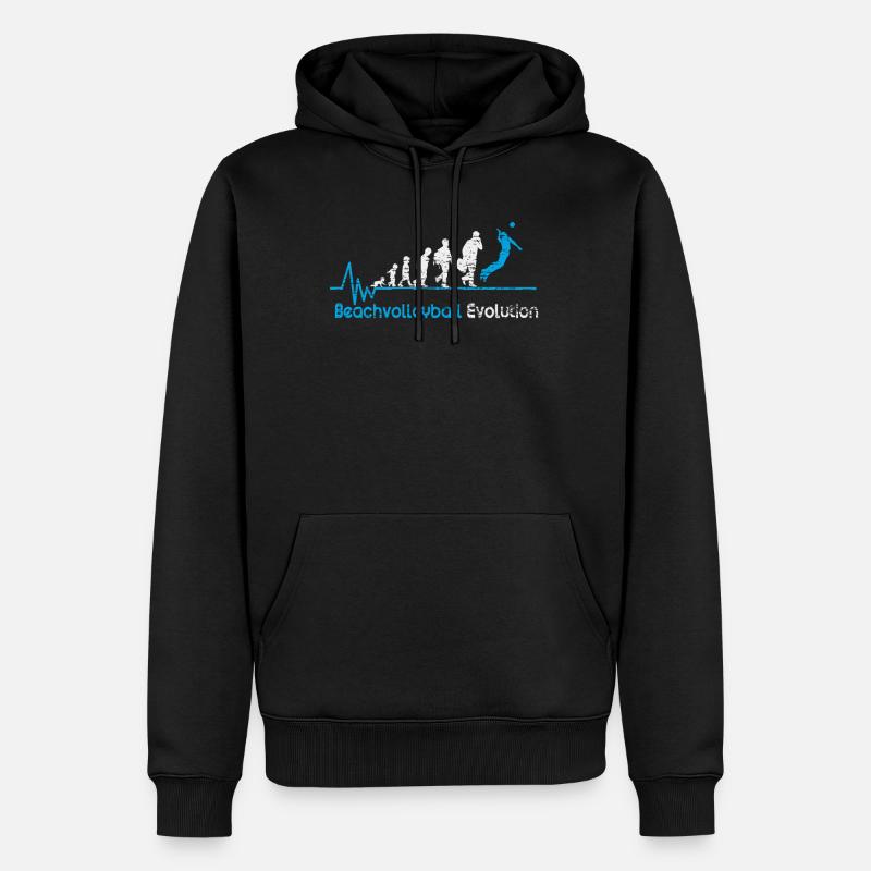 Beachvolleyball Geburt Puls Geschenk - Männer Premium Bio Hoodie - Schwarz