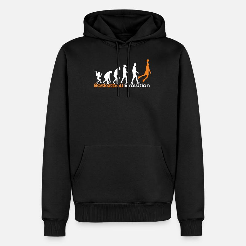Basketball Evolution - Männer Premium Bio Hoodie - Schwarz