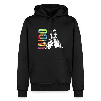 Iaido - Sweat à capuche Premium bio Homme - noir - Devant - Nico (187cm)