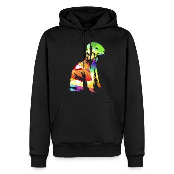 Bedlington Terrier - Männer Premium Bio Hoodie - Schwarz - Vorne - Nico (187cm)