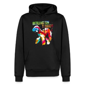 Bedlington Terrier - Männer Premium Bio Hoodie - Schwarz - Vorne - Nico (187cm)