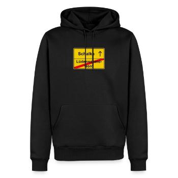 Schalke Gelsenkirchen Ortsschild Lüdenscheid-Nord - Männer Premium Bio Hoodie - Schwarz - Vorne - Nico (187cm)
