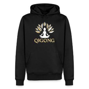 Qigong Qi Gong Tai Chi Thai Chi Chigong Yoga - Men’s Premium Organic Hoodie - black - Front - Nico (187cm)