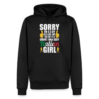 Italie petite amie femme couple italien - Sweat à capuche Premium bio Homme - noir - Devant - Nico (187cm)