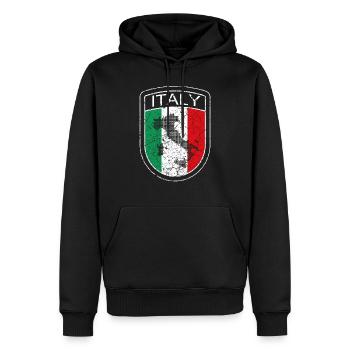 Italien Italienisch Italia Wappen Heimatland - Männer Premium Bio Hoodie - Schwarz - Vorne - Nico (187cm)