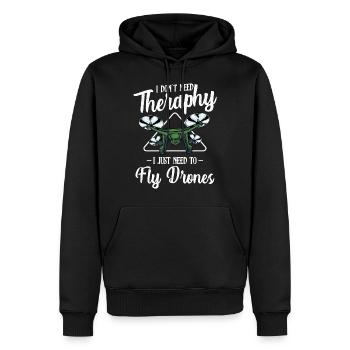 drones - Sweat à capuche Premium bio Homme - noir - Devant - Nico (187cm)