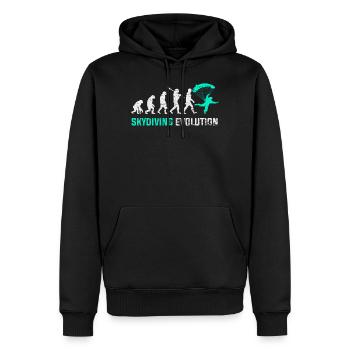 Fallschirmspringen Evolution Geschenk - Männer Premium Bio Hoodie - Schwarz - Vorne - Nico (187cm)