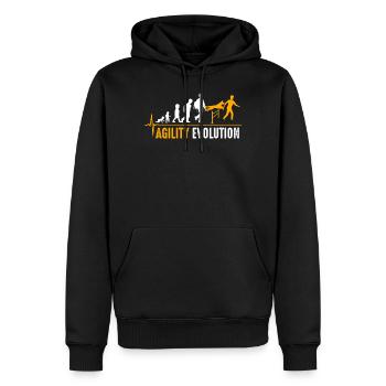 Naissance d'agilité - Sweat à capuche Premium bio Homme - noir - Devant - Nico (187cm)
