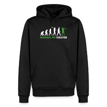 Bogenschießen Evolution - Männer Premium Bio Hoodie - Schwarz - Vorne - Nico (187cm)