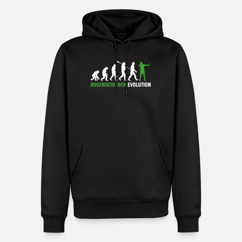 Bogenschießen Evolution - Männer Premium Bio Hoodie - Schwarz