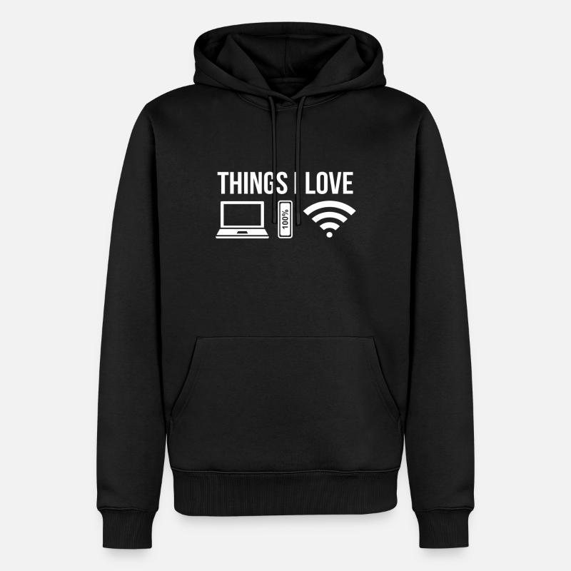 Computer - Männer Premium Bio Hoodie - Schwarz