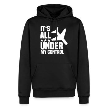 Pilot Flugzeug Cockpit Flugbegleiter Stewardess - Männer Premium Bio Hoodie - Schwarz - Vorne - Nico (187cm)