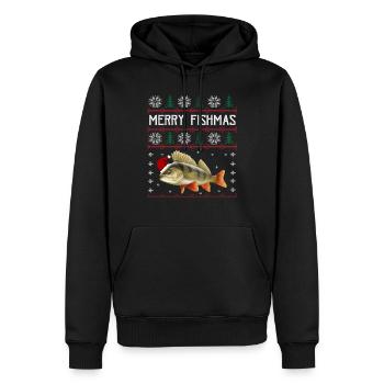 Merry Fishmas Anglershirt Rotbarsch Weihnachten - Männer Premium Bio Hoodie - Schwarz - Vorne - Nico (187cm)