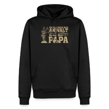 Anwalt Spruch Lustig Geschenk Vater Papa - Männer Premium Bio Hoodie - Schwarz - Vorne - Nico (187cm)