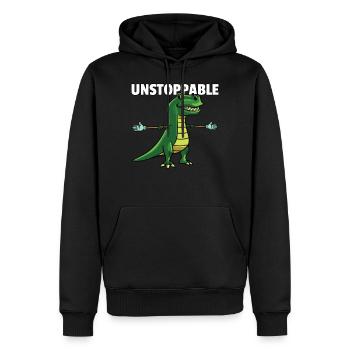 Dinosaur Dino T-Rex Funny Sweeter - Men’s Premium Organic Hoodie - black - Front - Nico (187cm)