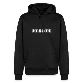 Pinguin - Männer Premium Bio Hoodie - Schwarz - Vorne - Nico (187cm)