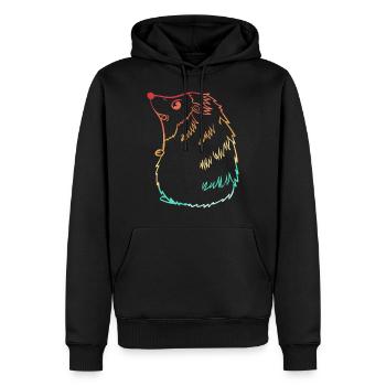 Hérisson Funny Sweet Animal Amour Animal Forêt - Sweat à capuche Premium bio Homme - noir - Devant - Nico (187cm)