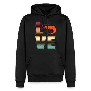 Garnele Shrimp Krebs Fisch Vintage Retro - Männer Premium Bio Hoodie - Schwarz - Vorne - Nico (187cm)