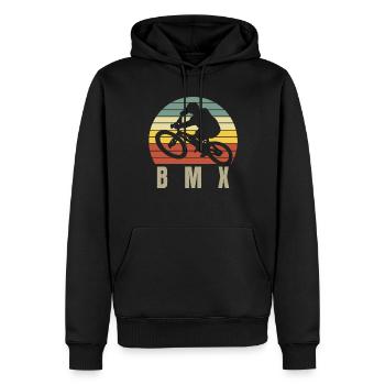 BMX - Männer Premium Bio Hoodie - Schwarz - Vorne - Nico (187cm)