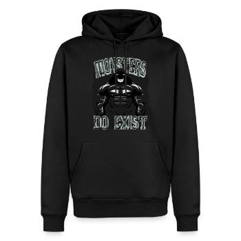 Strongman Bodybuilding Fitness Comic Style Monster - Men’s Premium Organic Hoodie - black - Front - Nico (187cm)