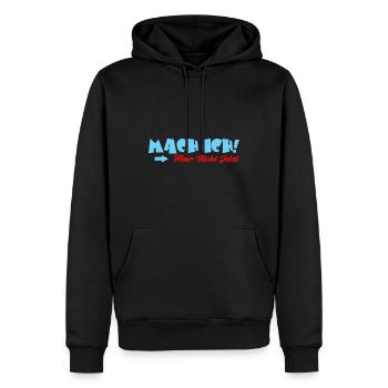 Mach ich! Aber nicht jetzt - Männer Premium Bio Hoodie - Schwarz - Vorne - Nico (187cm)