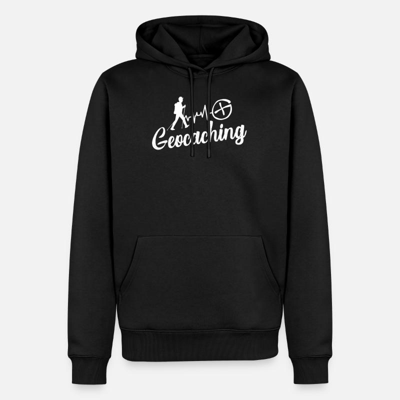 Geocaching - Männer Premium Bio Hoodie - Schwarz