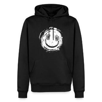 Smilie écouteurs de musique - Sweat à capuche Premium bio Homme - noir - Devant - Nico (187cm)