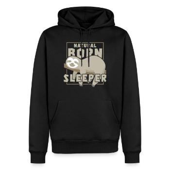 Faultier Schlafen Nickerchen - Männer Premium Bio Hoodie - Schwarz - Vorne - Nico (187cm)