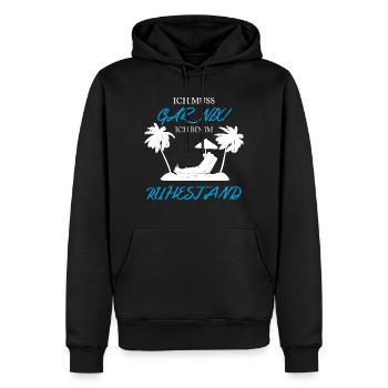 Ich bin im Ruhestand in der Rente - Männer Premium Bio Hoodie - Schwarz - Vorne - Nico (187cm)