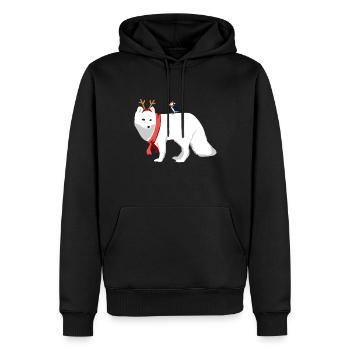 Cadeau d'hiver du père Noël Noël ours polaire - Sweat à capuche Premium bio Homme - noir - Devant - Nico (187cm)